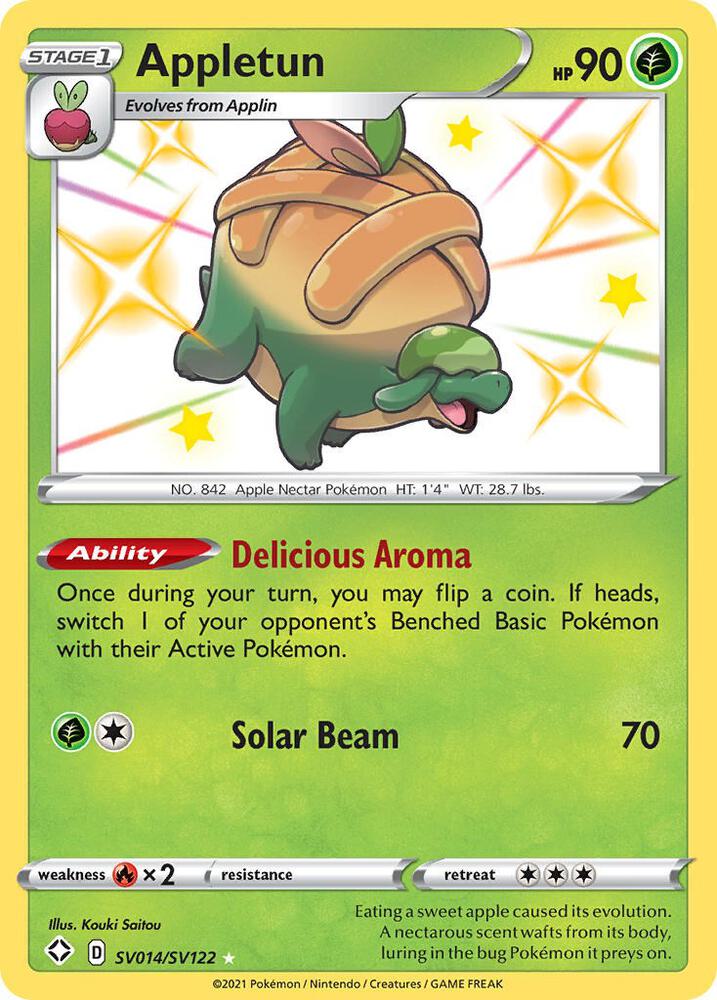 2021 Pokemon Shining Fates: Shiny Vault SV014/SV122 Appletun Shiny Holo Rare