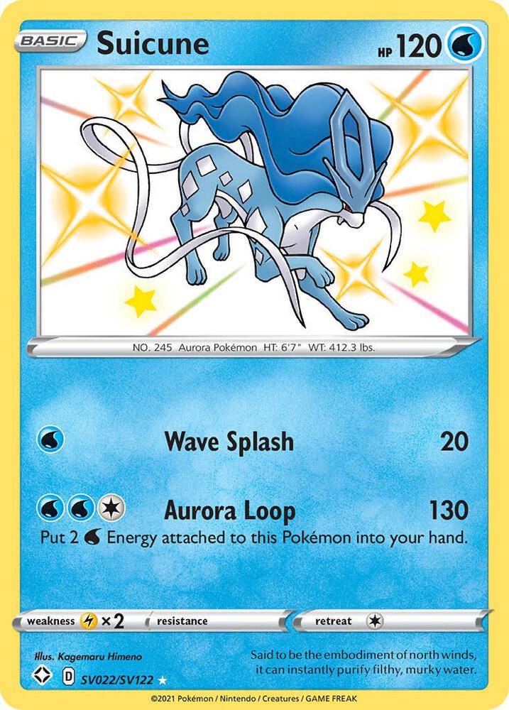 2021 Pokemon Shining Fates: Shiny Vault SV022/SV122 Suicune Shiny Holo Rare