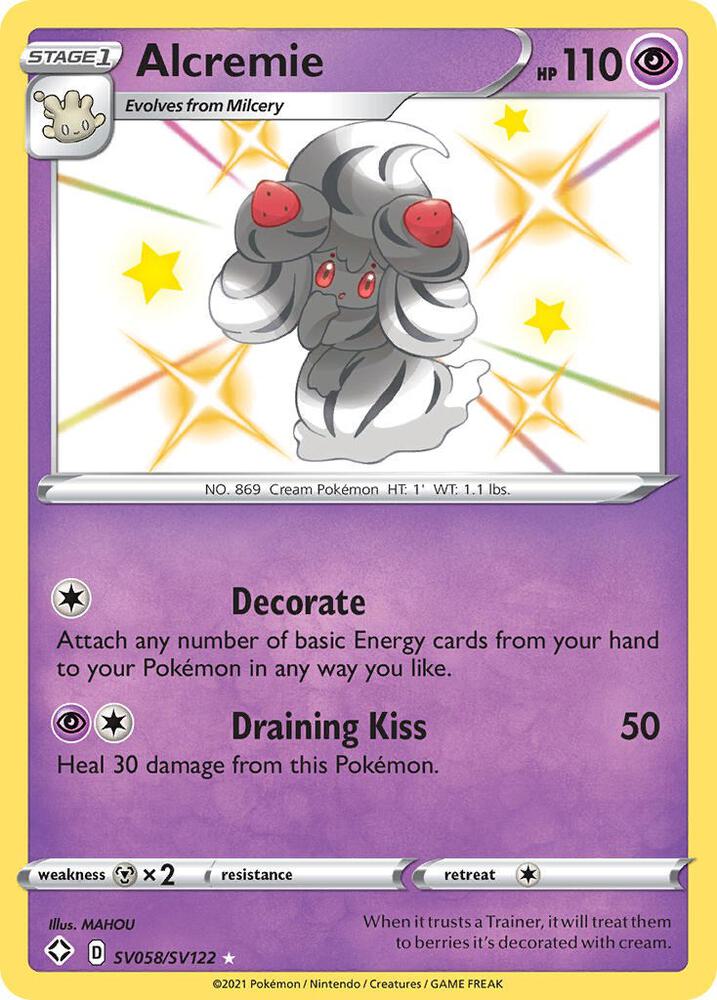 2021 Pokemon Shining Fates: Shiny Vault SV058/SV122 Alcremie Shiny Holo Rare