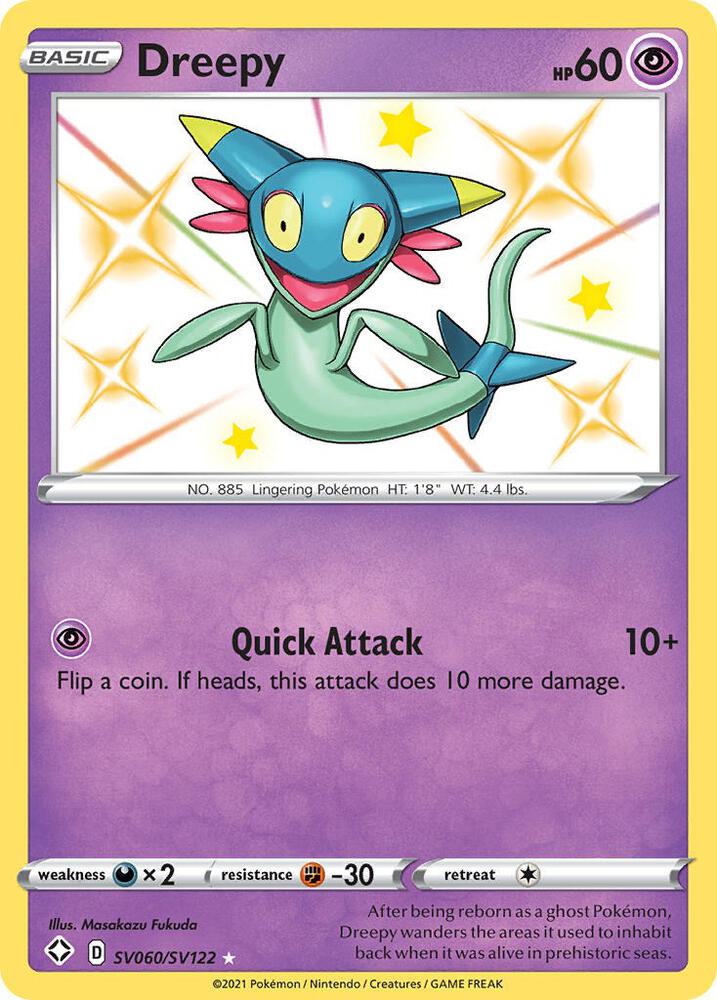 2021 Pokemon Shining Fates: Shiny Vault SV060/SV122 Dreepy Shiny Holo Rare