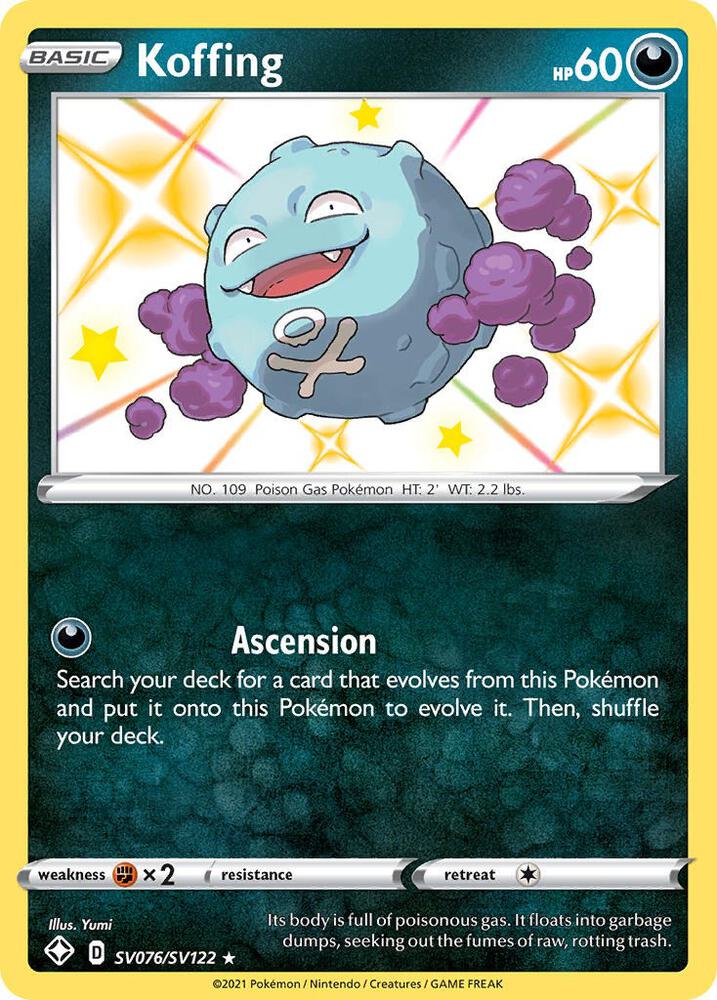 2021 Pokemon Shining Fates: Shiny Vault SV076/SV122 Koffing Shiny Holo Rare
