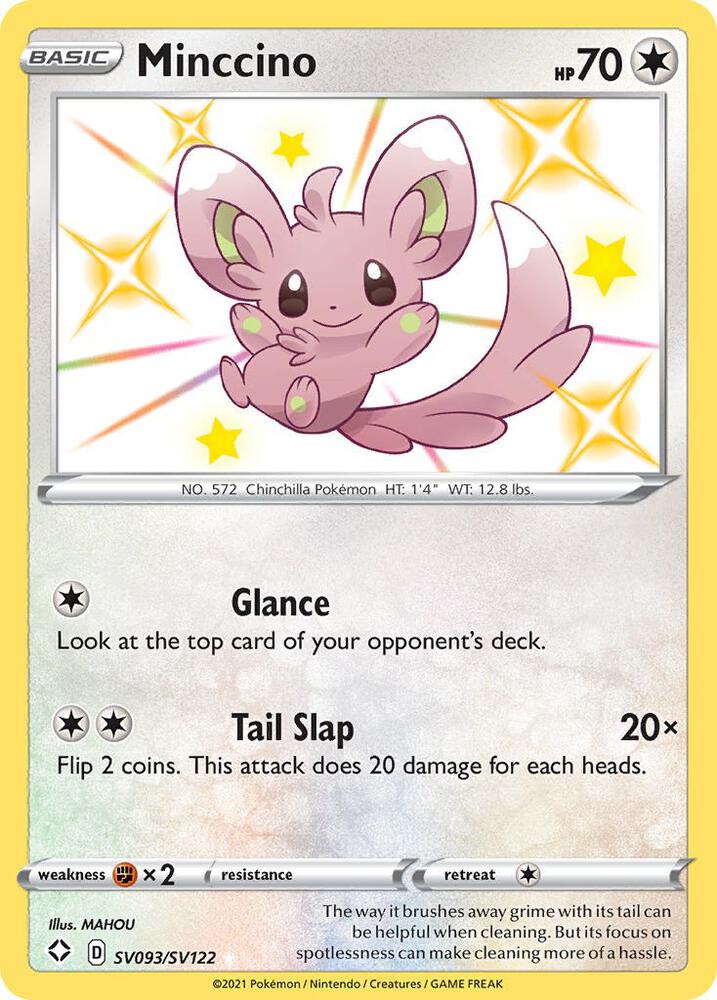 2021 Pokemon Shining Fates: Shiny Vault SV093/SV122 Minccino Shiny Holo Rare