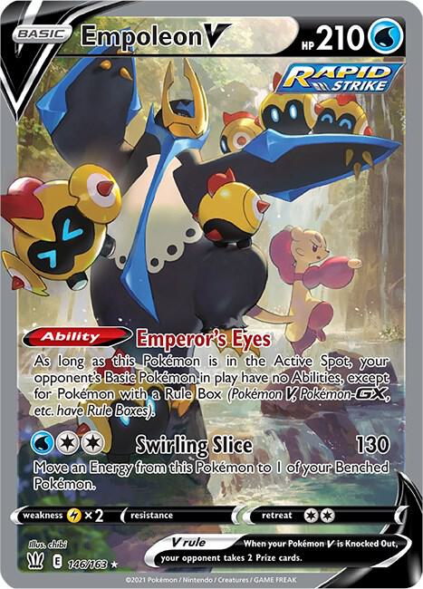 2021 Pokemon SWSH05: Battle Styles 146/163 Empoleon V (Alternate Full Art)