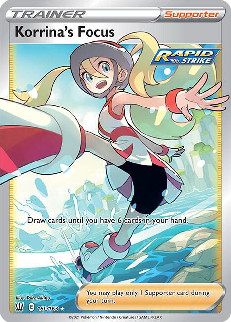 2021 Pokemon SWSH05: Battle Styles 160/163 Korrina's Focus (Full Art) Ultra Rare