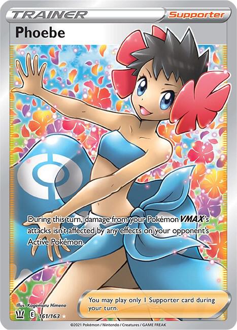 2021 Pokemon SWSH05: Battle Styles 161/163 Phoebe (Full Art) Ultra Rare