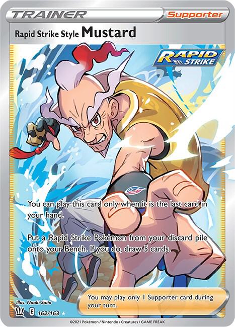 2021 Pokemon SWSH05: Battle Styles 162/163 Rapid Strike Style Mustard Full Art