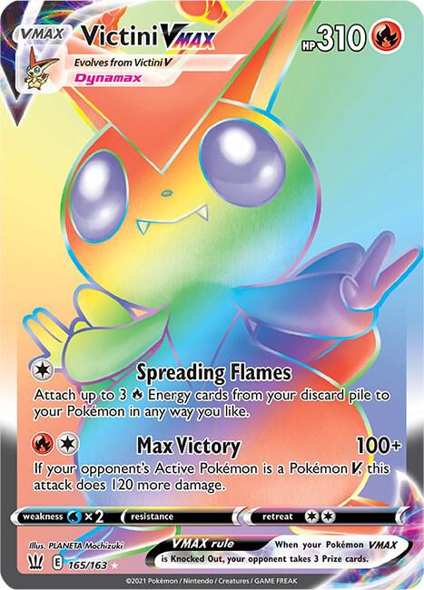2021 Pokemon SWSH05: Battle Styles 165/163 Victini VMAX (Secret) Secret Rare