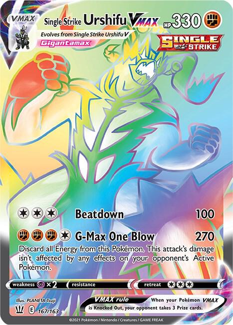 2021 Pokemon SWSH05: Battle Styles 167/163 Single Strike Urshifu VMAX Secret