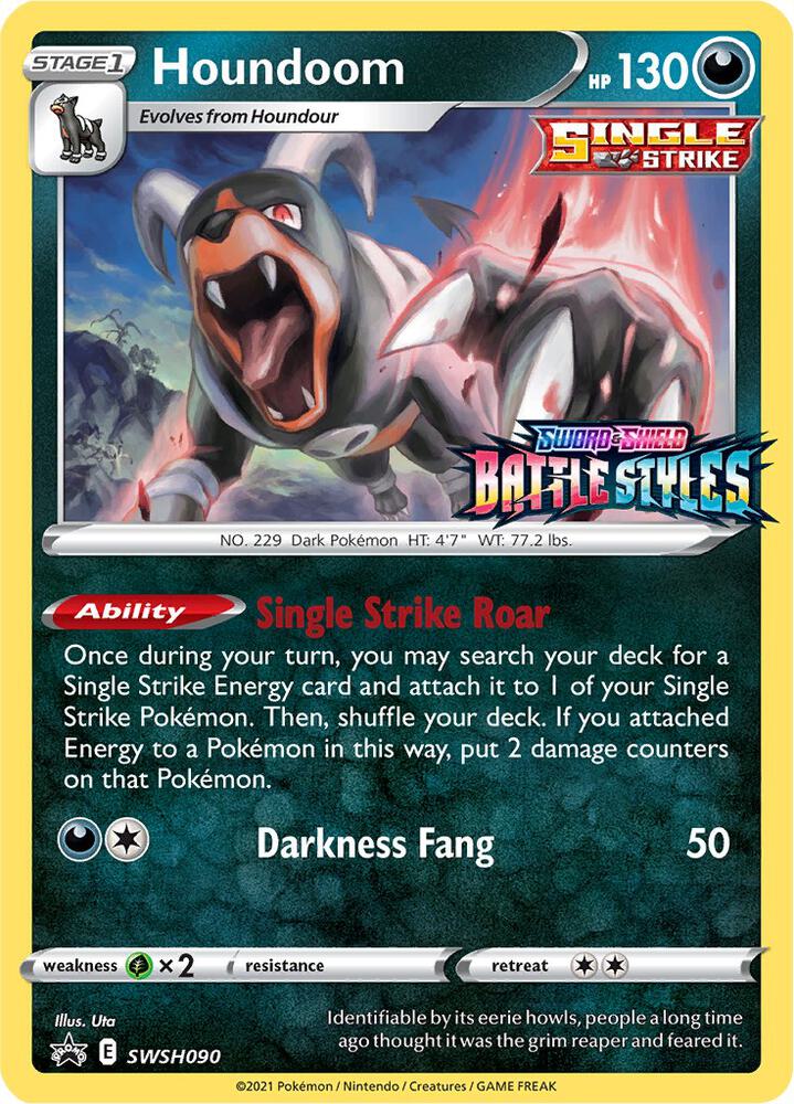 2019 Pokemon SWSH: Sword & Shield Promo Cards SWSH090 Houndoom -(Prerelease) 