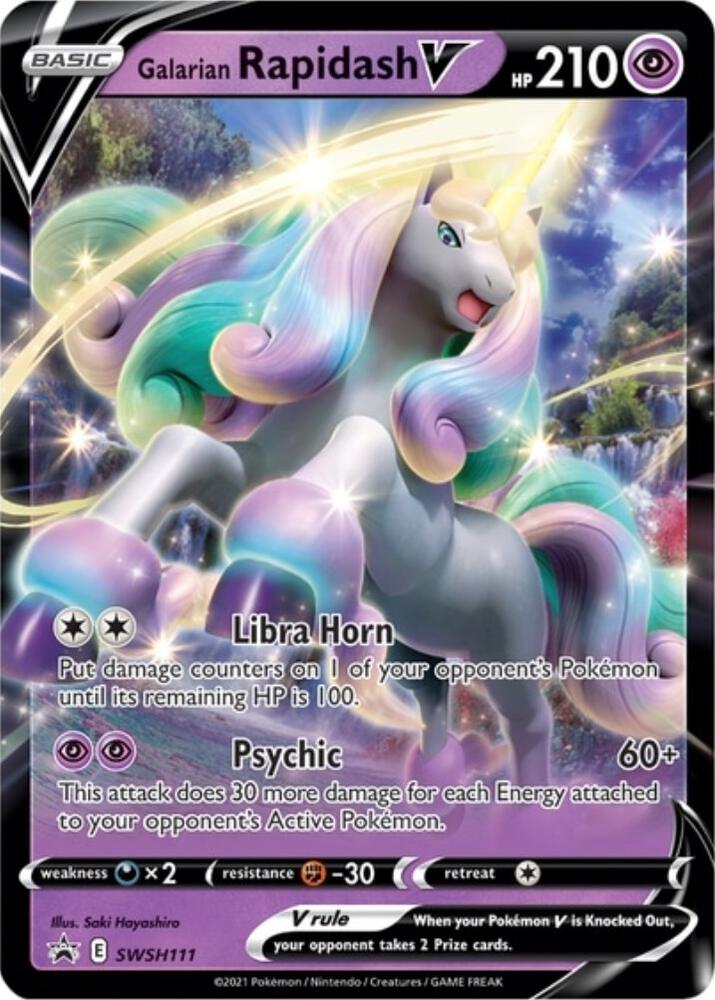 2019 Pokemon SWSH: Sword & Shield Promo Cards SWSH111 Galarian Rapidash V 