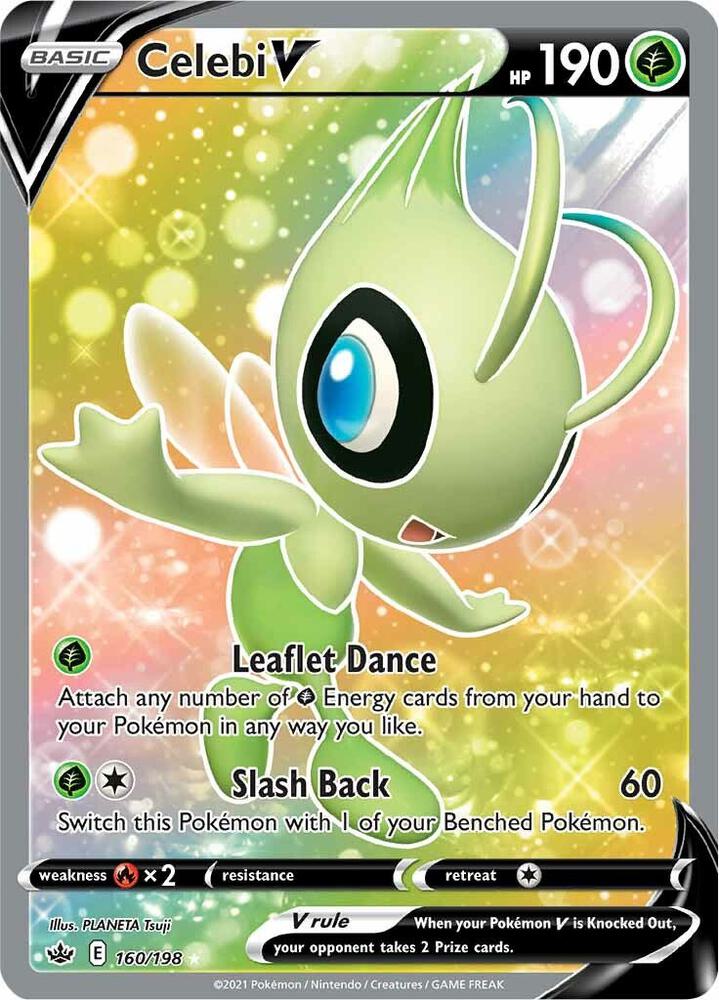 2021 Pokemon SWSH06: Chilling Reign 160/198 Celebi V (Full Art) Ultra Rare