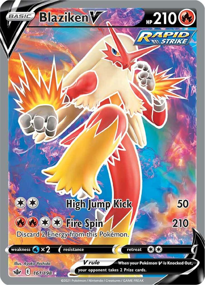 2021 Pokemon SWSH06: Chilling Reign 161/198 Blaziken V (Full Art) Ultra Rare