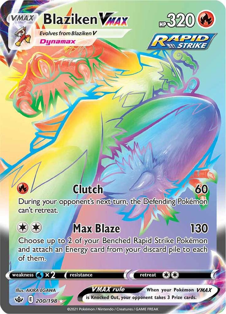 2021 Pokemon SWSH06: Chilling Reign 200/198 Blaziken VMAX (Secret) Secret Rare