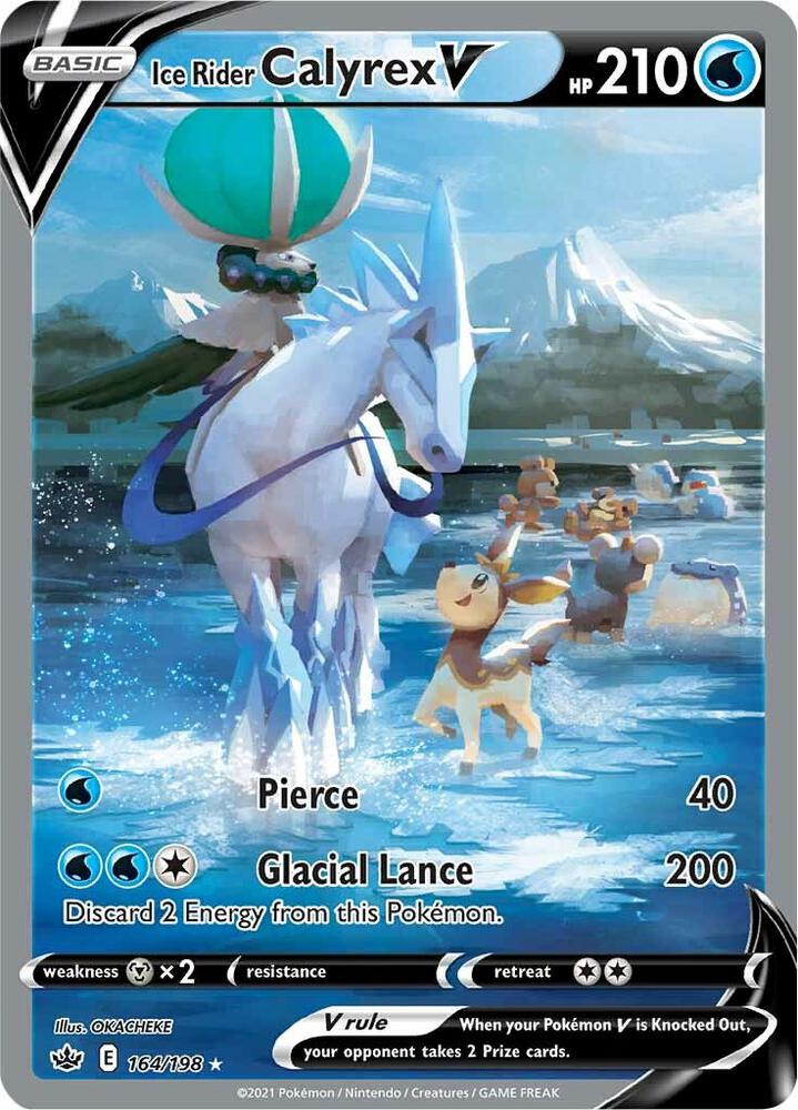 2021 Pokemon SWSH06: Chilling Reign 164/198 Ice Rider Calyrex V Alternate Art