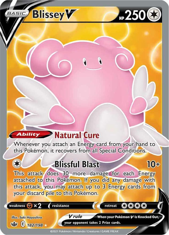 2021 Pokemon SWSH06: Chilling Reign 182/198 Blissey V (Full Art) Ultra Rare