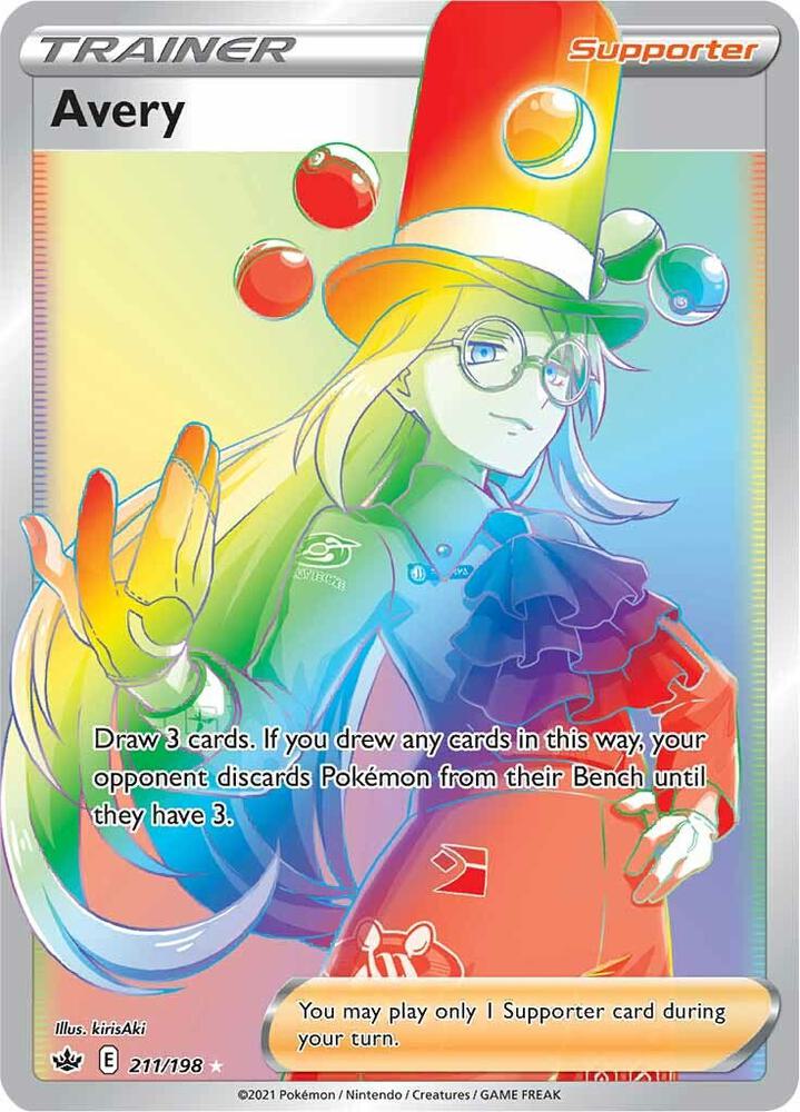 2021 Pokemon SWSH06: Chilling Reign 211/198 Avery (Secret) Secret Rare