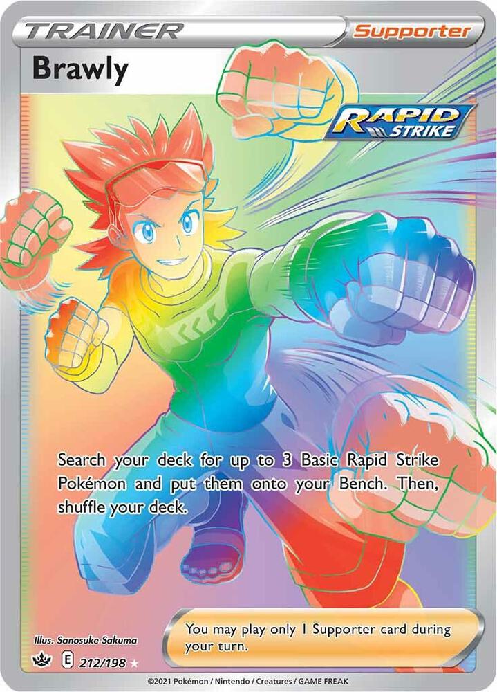 2021 Pokemon SWSH06: Chilling Reign 212/198 Brawly (Secret) Secret Rare
