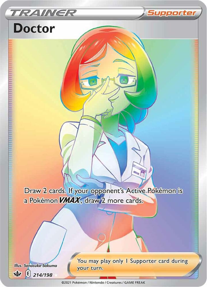 2021 Pokemon SWSH06: Chilling Reign 214/198 Doctor (Secret) Secret Rare