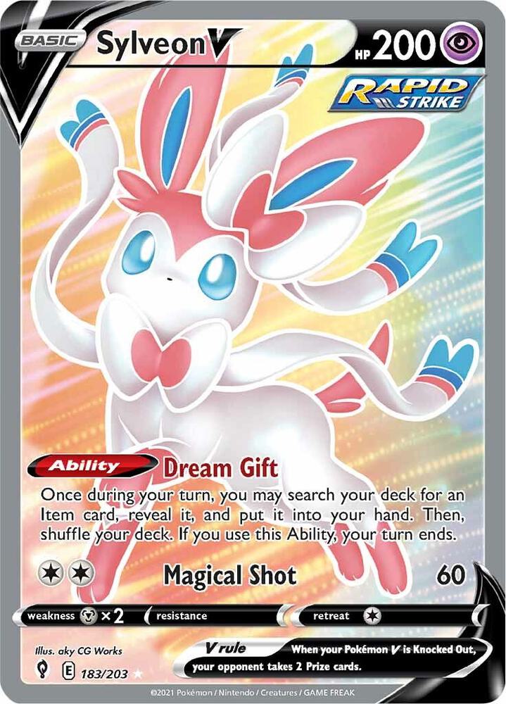 2021 Pokemon SWSH07: Evolving Skies 183/203 Sylveon V (Full Art) Ultra Rare