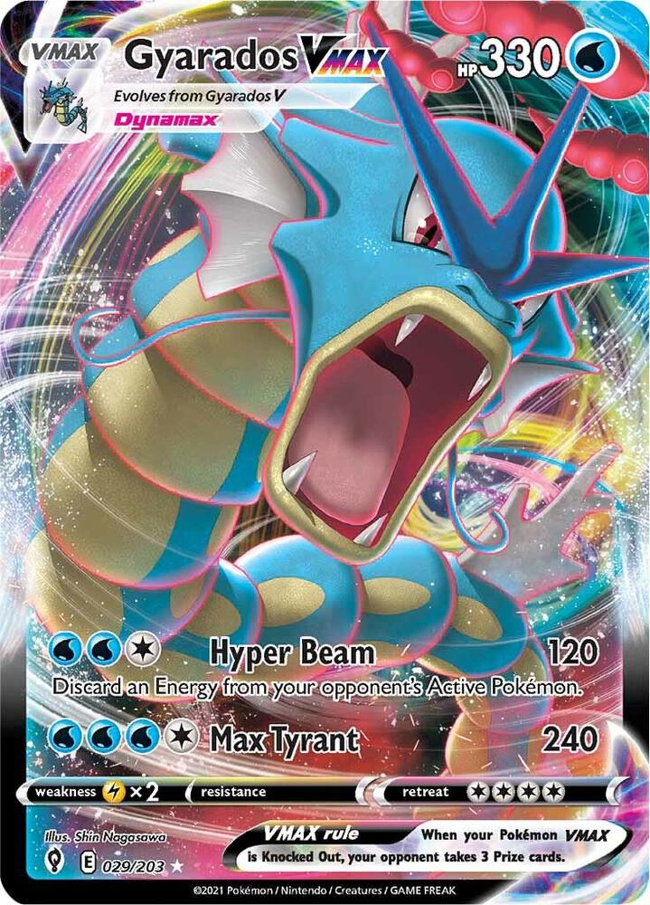 2021 Pokemon SWSH07: Evolving Skies 029/203 Gyarados VMAX Ultra Rare