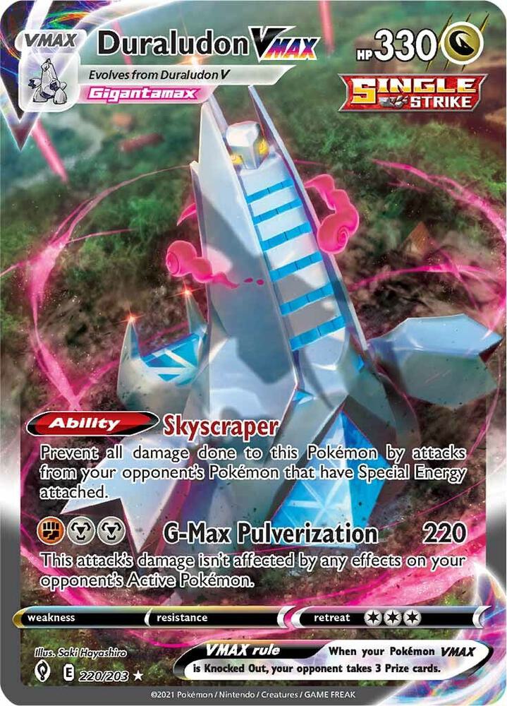 2021 Pokemon SWSH07: Evolving Skies 220/203 Duraludon VMAX Alternate Secret