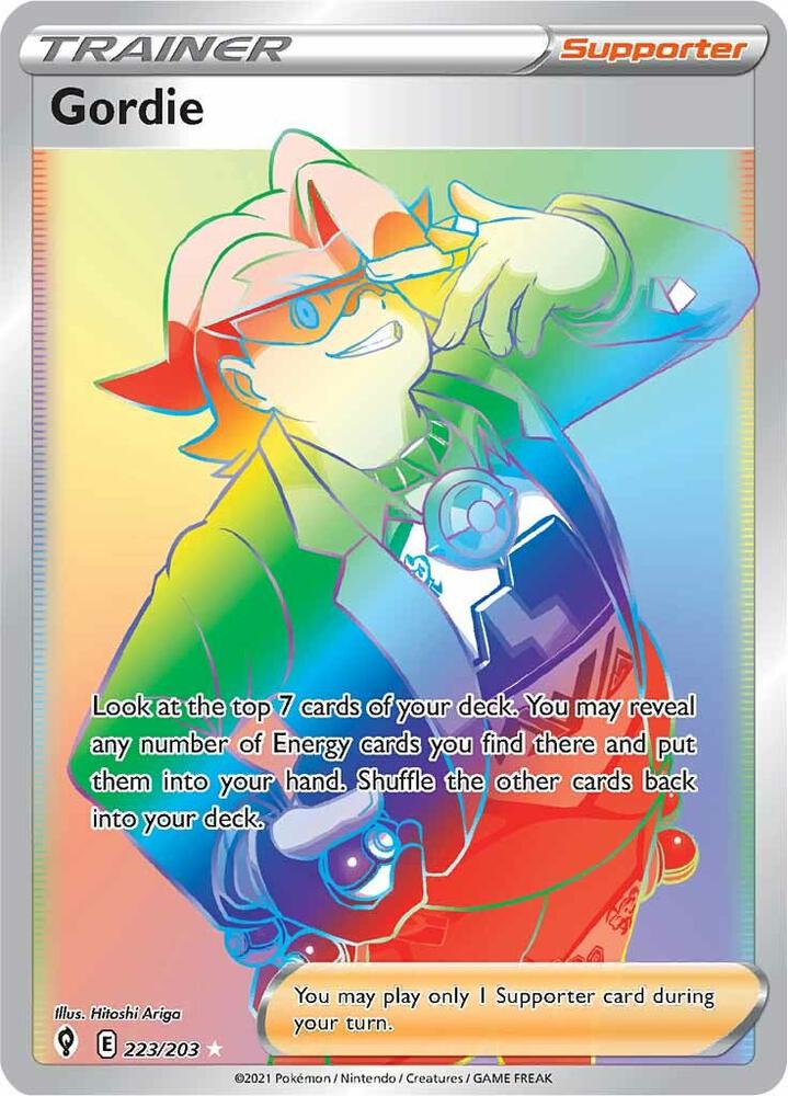 2021 Pokemon SWSH07: Evolving Skies 223/203 Gordie (Secret) Secret Rare