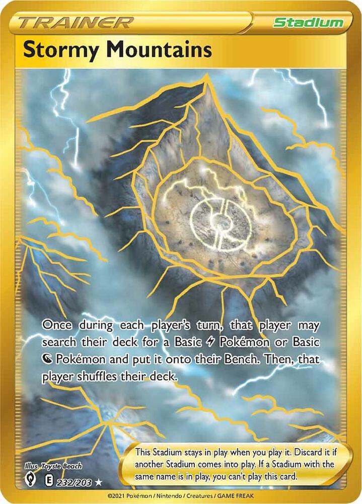 2021 Pokemon SWSH07: Evolving Skies 232/203 Stormy Mountains  Secret Rare
