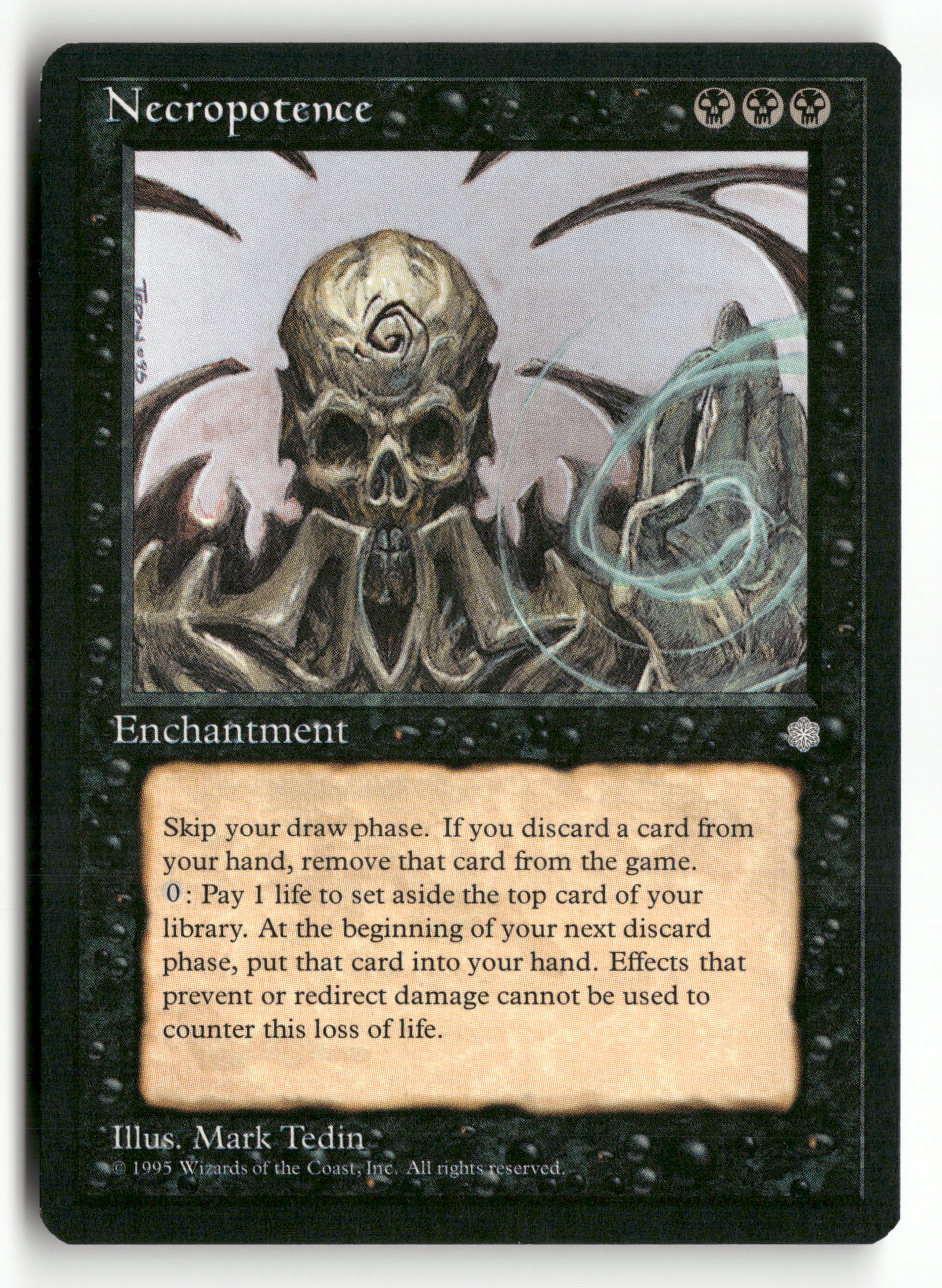 Magic The Gathering Ice Age  42 Necropotence R NM