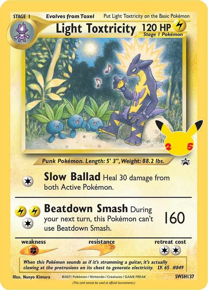 2019 Pokemon SWSH: Sword & Shield Promo Cards SWSH137 Light Toxtricity - Promo