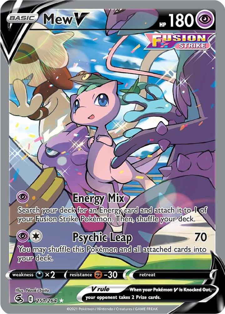 2021 Pokemon SWSH08: Fusion Strike 251/264 Mew V (Alternate Full Art) Ultra Rare