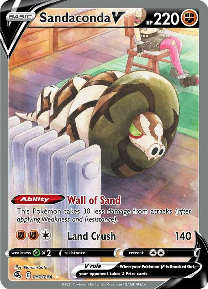 2021 Pokemon SWSH08: Fusion Strike 252/264 Sandaconda V (Alternate Full Art) Ultra Rare