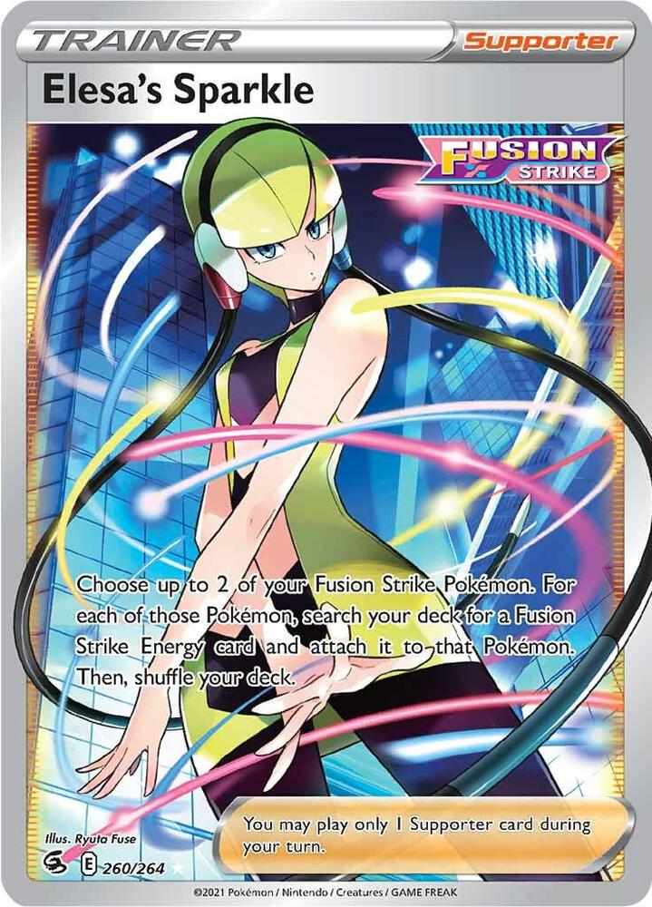 2021 Pokemon SWSH08: Fusion Strike 260/264 Elesa's Sparkle (Full Art) Ultra Rare