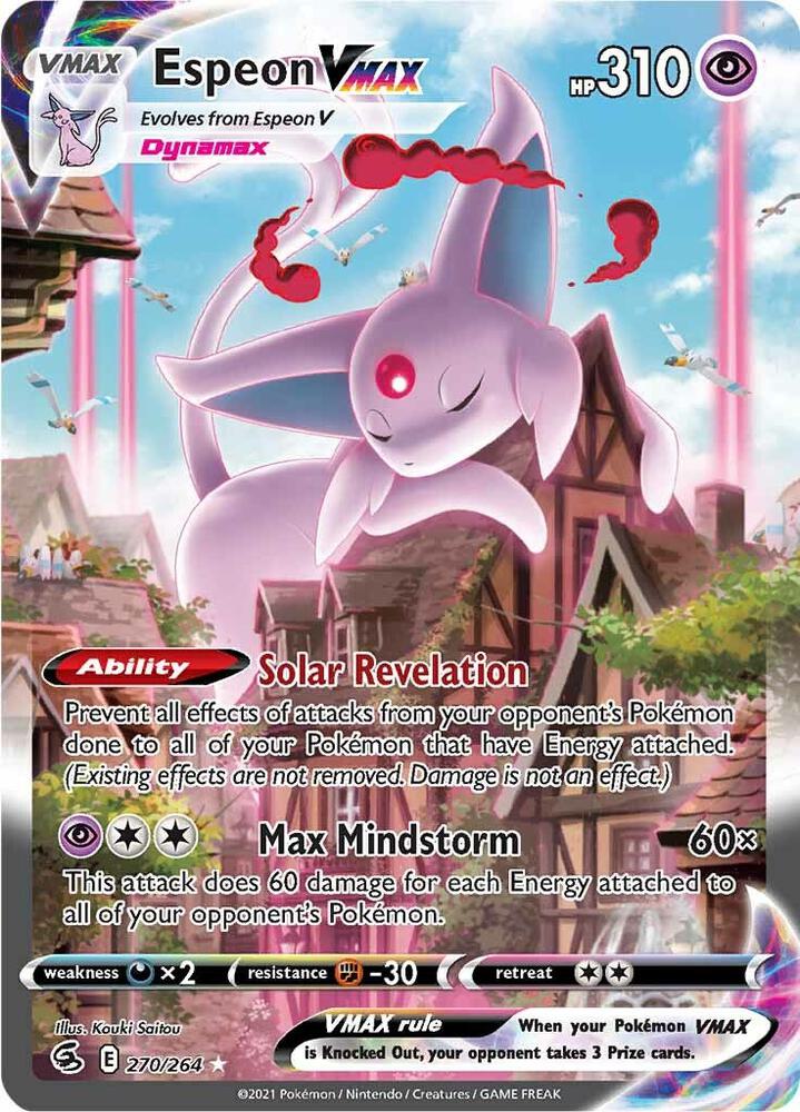 2021 Pokemon SWSH08: Fusion Strike 270/264 Espeon VMAX (Alternate Art Secret) Secret Rare