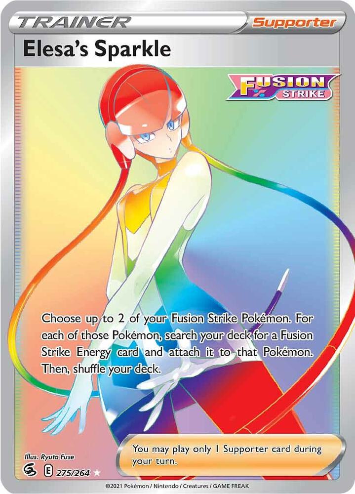 2021 Pokemon SWSH08: Fusion Strike 275/264 Elesa's Sparkle (Secret) Secret Rare