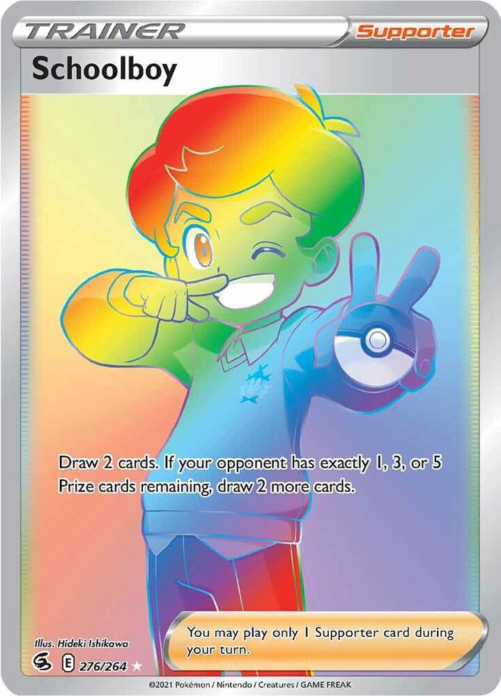 2021 Pokemon SWSH08: Fusion Strike 276/264 Schoolboy (Secret) Secret Rare