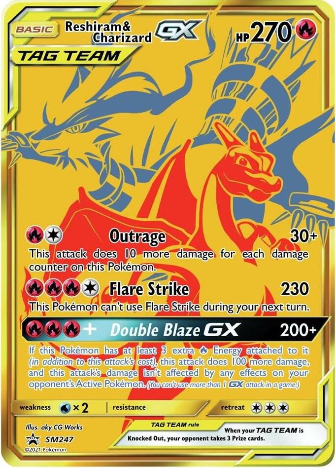 2016 Pokemon SM Promos SM247 Reshiram & Charizard GX - SM247 Promo
