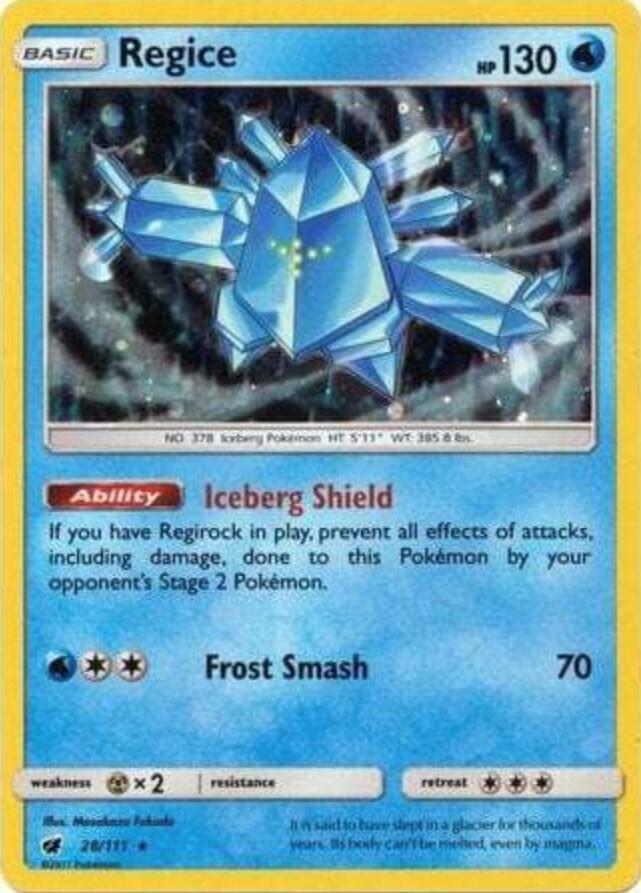 2016 Pokemon SM Promos 28/111 Regice - 28/111 (Cosmos Holo) Promo