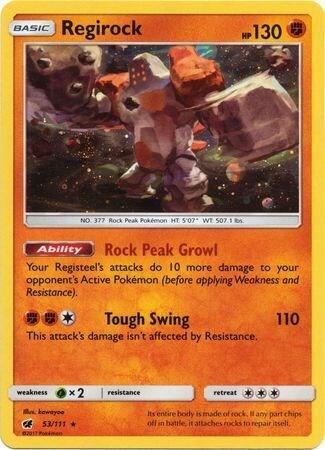 2016 Pokemon SM Promos 53/111 Regirock - 53/111 (Cosmos Holo) Promo