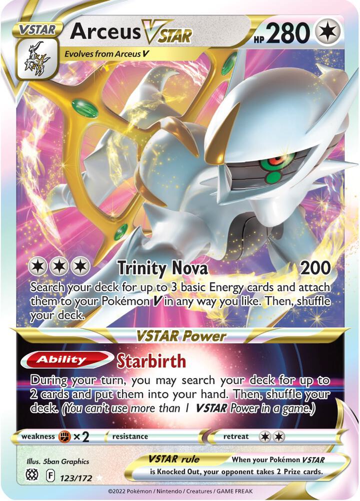 2022 Pokemon SWSH09: Brilliant Stars 123/172 Arceus VSTAR Ultra Rare