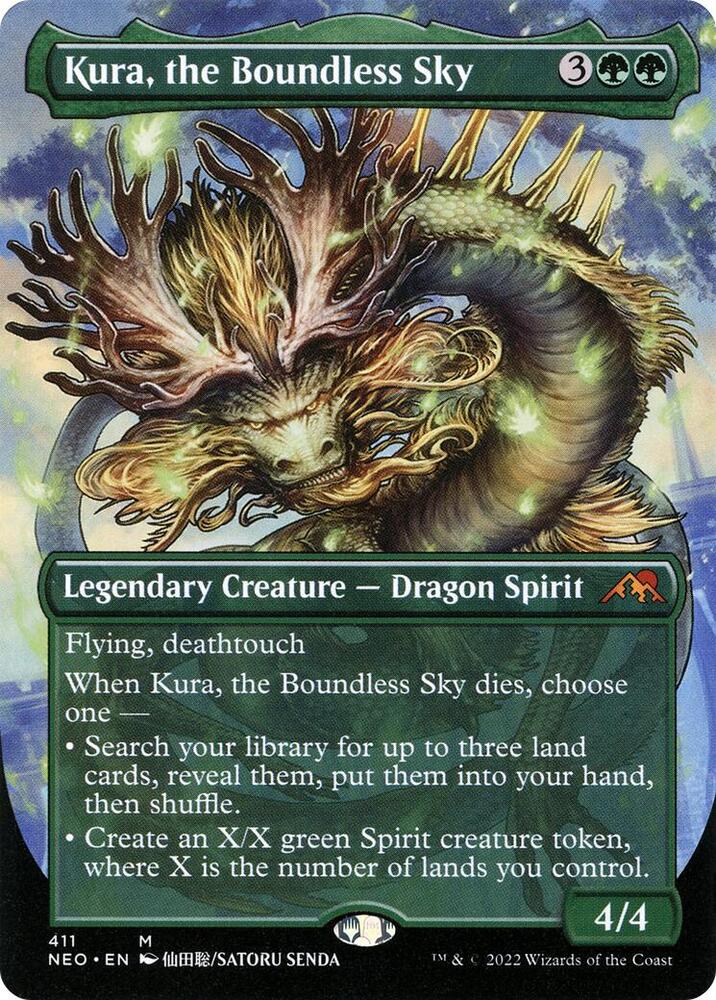 MTG Kamigawa: Neon Dynasty 411 Kura, the Boundless Sky (Borderless) M NM Foil