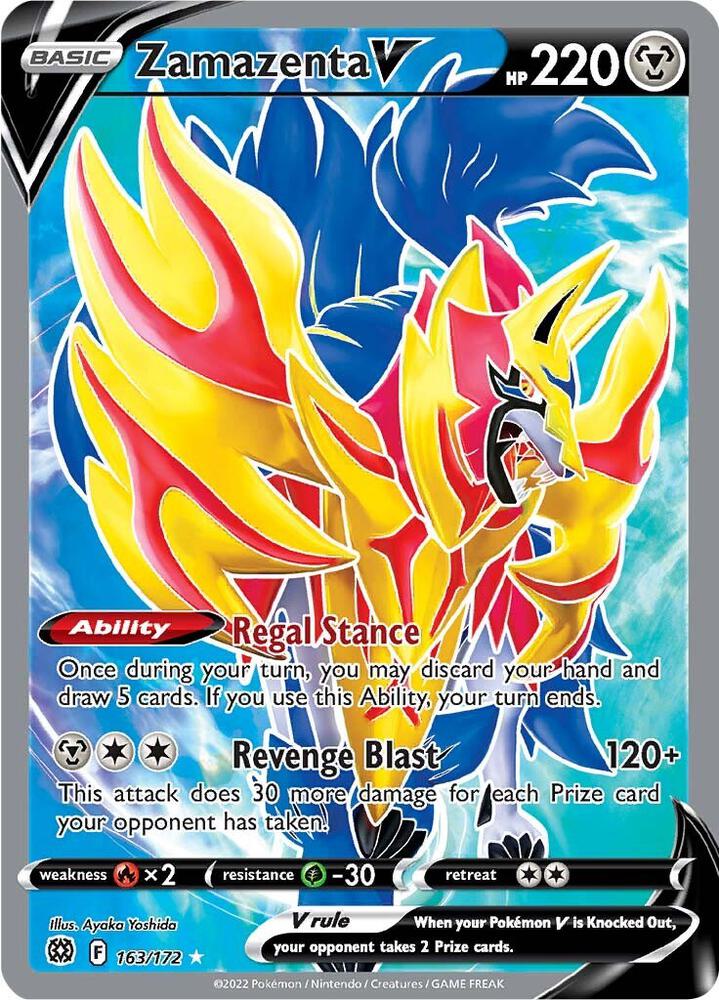 2022 Pokemon SWSH09: Brilliant Stars 163/172 Zamazenta V (Full Art) Ultra Rare