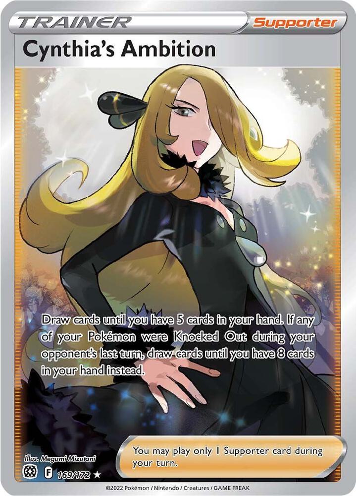 2022 Pokemon SWSH09: Brilliant Stars 169/172 Cynthia's Ambition (Full Art) Ultra Rare
