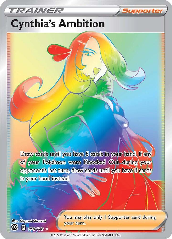 2022 Pokemon SWSH09: Brilliant Stars 178/172 Cynthia's Ambition (Secret) Secret Rare