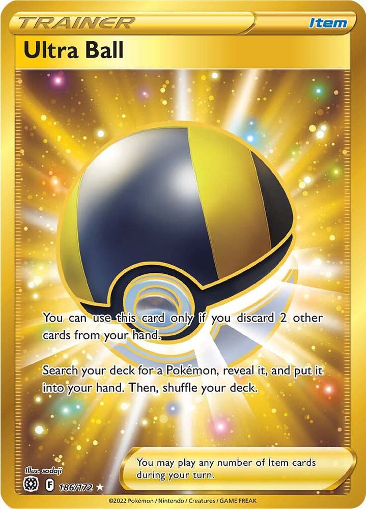 2022 Pokemon SWSH09: Brilliant Stars 186/172 Ultra Ball (Secret) Secret Rare