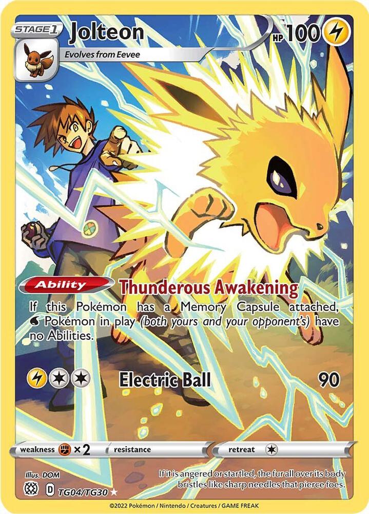 2022 Pokemon SWSH09: Brilliant Stars Trainer Gallery TG04/TG30 Jolteon Ultra Rare