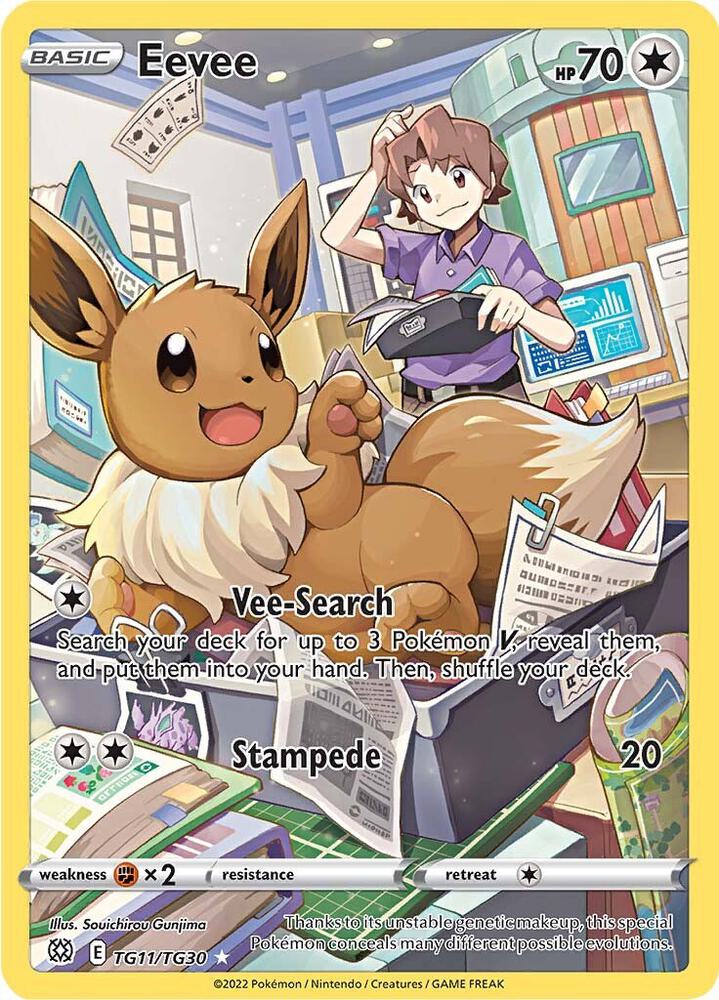 2022 Pokemon SWSH09: Brilliant Stars Trainer Gallery TG11/TG30 Eevee Ultra Rare
