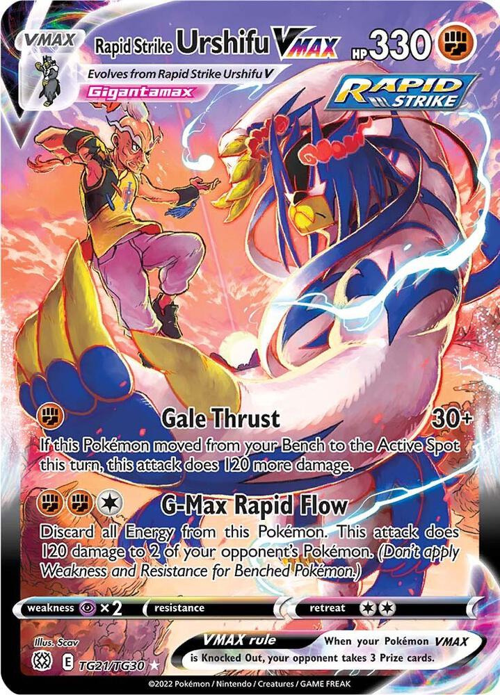 2022 Pokemon SWSH09: Brilliant Stars Trainer Gallery TG21/TG30 Rapid Strike Urshifu VMAX Ultra Rare