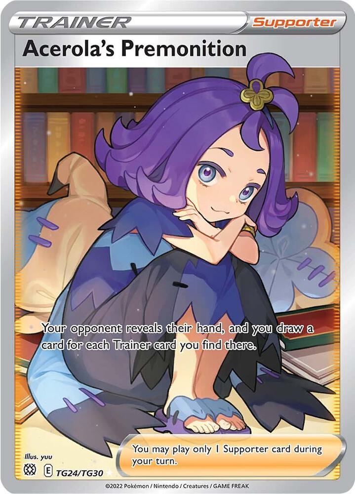 2022 Pokemon SWSH09: Brilliant Stars Trainer Gallery TG24/TG30 Acerola's Premonition Ultra Rare