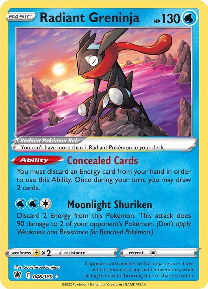 2022 Pokemon SWSH10: Astral Radiance 046/189 Radiant Greninja Radiant Rare