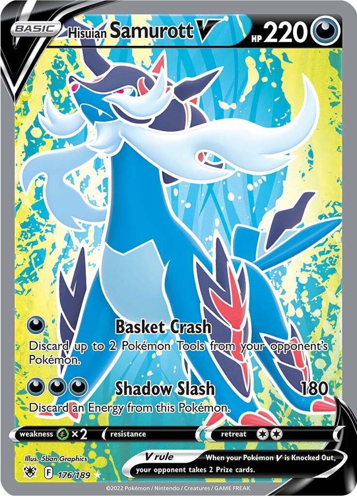 2022 Pokemon SWSH10: Astral Radiance 176/189 Hisuian Samurott V (Full Art) Ultra Rare